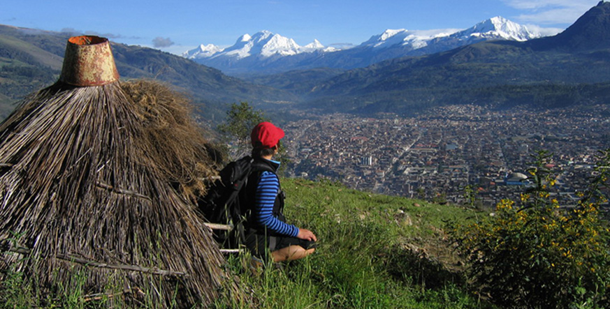 Peru, treks, climbs, hiking, - looking-down-to-huaraz-city